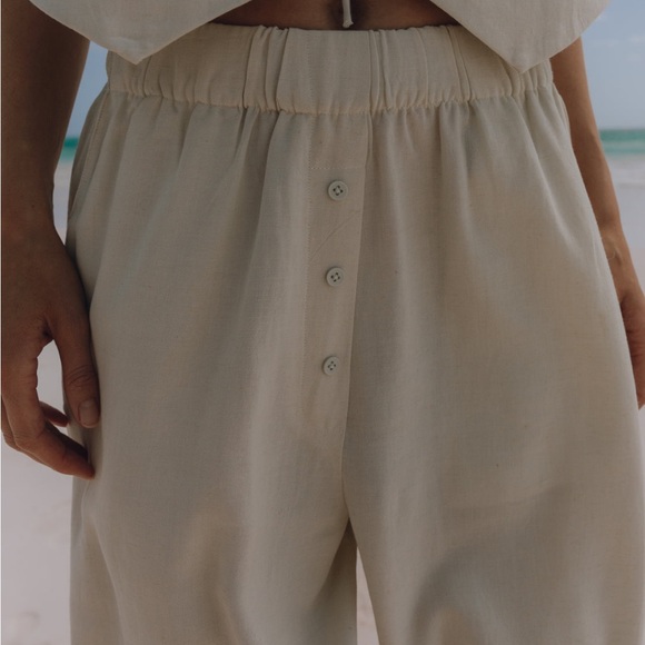 NWT Daily Drills Linen Resort Pants - Cream - XS/S - Picture 4 of 5